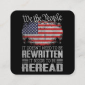 米国旗の憲法の見直しが必要 スクエア名刺 (正面)