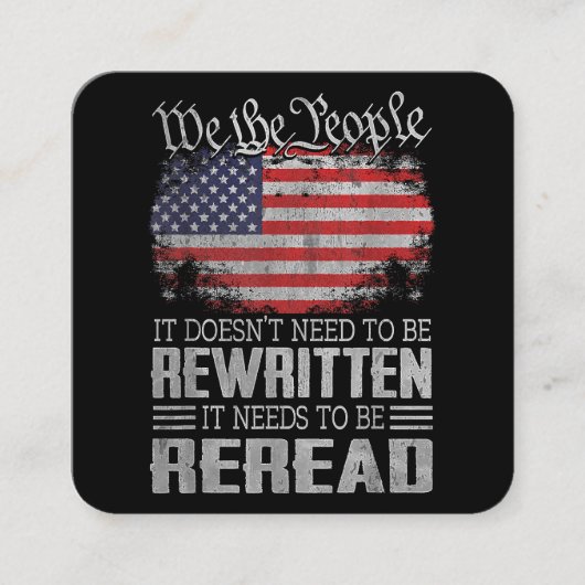 米国旗の憲法の見直しが必要 スクエア名刺 (正面)