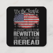 米国旗の憲法の見直しが必要 スクエア名刺 (裏面)