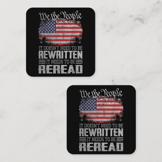 米国旗の憲法の見直しが必要 スクエア名刺 (正面/裏面)