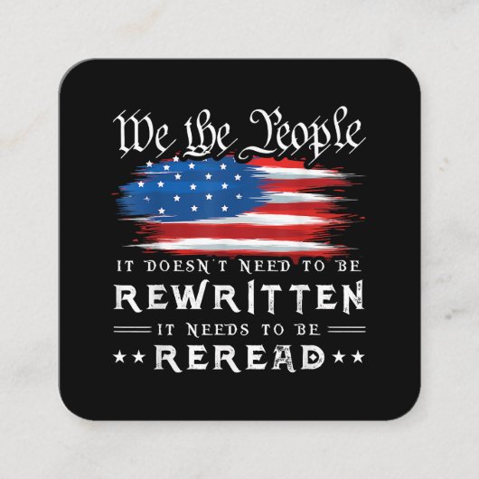 米国旗の憲法の見直しが必要 スクエア名刺 (正面)
