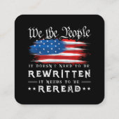 米国旗の憲法の見直しが必要 スクエア名刺 (裏面)