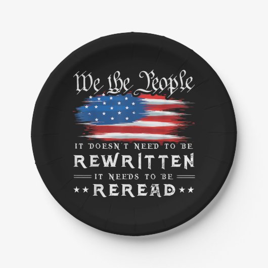 米国旗の憲法の見直しが必要 ペーパープレート (正面)