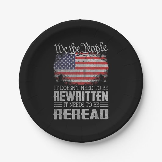 米国旗の憲法の見直しが必要 ペーパープレート (正面)