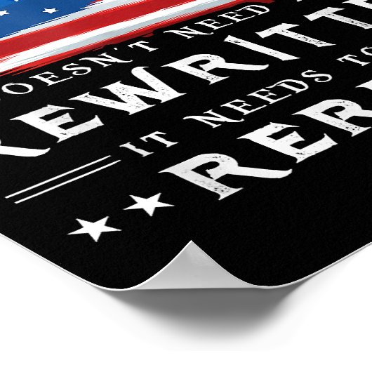 米国旗の憲法の見直しが必要 ポスター (角)