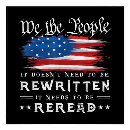 米国旗の憲法の見直しが必要 ポスター (正面)