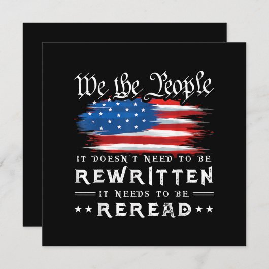 米国旗の憲法の見直しが必要 招待状 (正面/裏面)