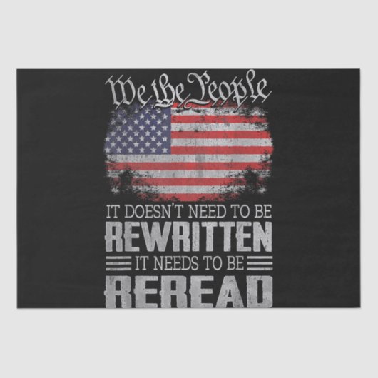 米国旗の憲法の見直しが必要 薄葉紙 (正面)