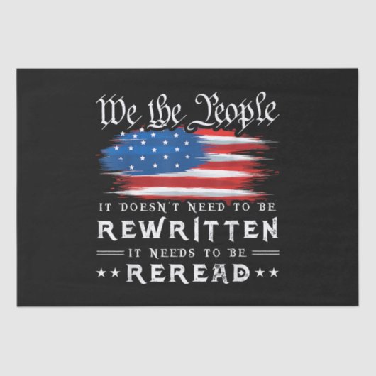 米国旗の憲法の見直しが必要 薄葉紙 (正面)