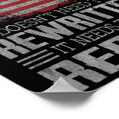 米国旗の憲法を読み直す必要がある ポスター (角)