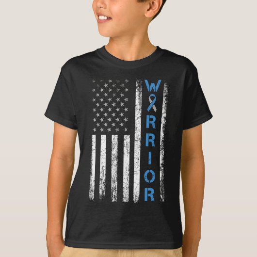 米国旗の戦士 – 1型糖尿病アワレン Tシャツ (正面)