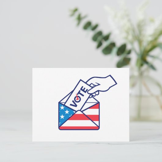 米国旗の投票投票はがき ポストカード (スタンド正面)