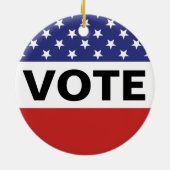 米国旗の投票 セラミックオーナメント (裏面)