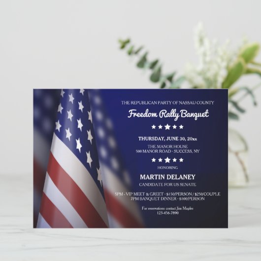 米国旗の政治運動の資金集め 招待状 (スタンド正面)