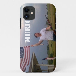 米国旗の散弾銃の人のIPhone 5の例 iPhone 11 ケース