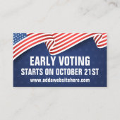 米国旗の早期選挙日 名刺 (正面)
