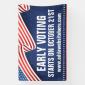 米国旗の早期選挙日 横断幕 (縦)