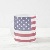 米国旗の曇らされたガラスのマグ フロストグラスマグカップ (正面左)