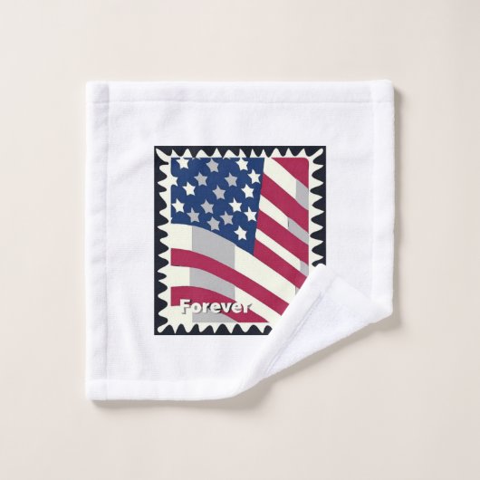米国旗の永遠の切手 ウォッシュタオル (ウォッシュタオル)