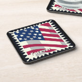 米国旗の永遠の切手 コースター (左側)