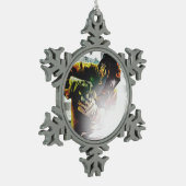 米国旗の溶接工 スノーフレークピューターオーナメント (左)