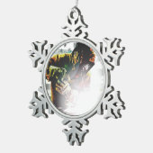 米国旗の溶接工 スノーフレークピューターオーナメント (右)