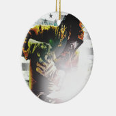 米国旗の溶接工 セラミックオーナメント (右)