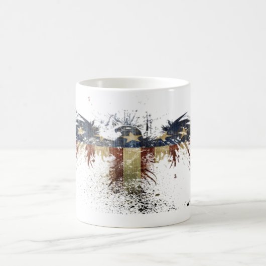 米国旗の白頭鷲の愛国心が強い記号 コーヒーマグカップ (中央)