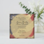 米国旗の結婚式招待状 招待状 (スタンド正面)