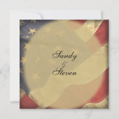 米国旗の結婚式招待状 招待状 (裏面)