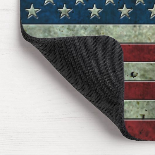 米国旗の老化させた鋼鉄効果 マウスパッド (コーナー)