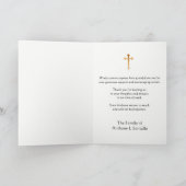 米国旗の聖母マリアの哀悼は感謝していしています サンキューカード (内部)