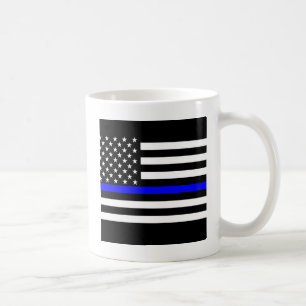米国旗の薄い青い線のグラフィック コーヒーマグカップ