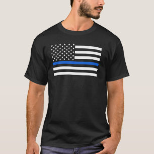 米国旗の警察はブルーラインを薄くします Tシャツ