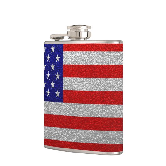 米国旗の革 フラスク (左)