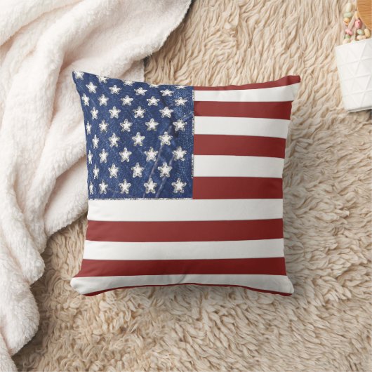 米国旗の飾り枕 クッション (ブランケット)
