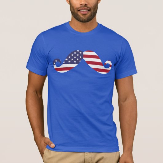 米国旗の髭 Tシャツ (正面)