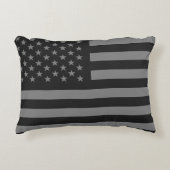 米国旗の黒の灰色 アクセントクッション