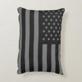 米国旗の黒の灰色 アクセントクッション (裏面(縦))