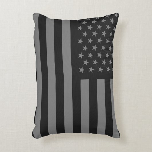 米国旗の黒の灰色 アクセントクッション