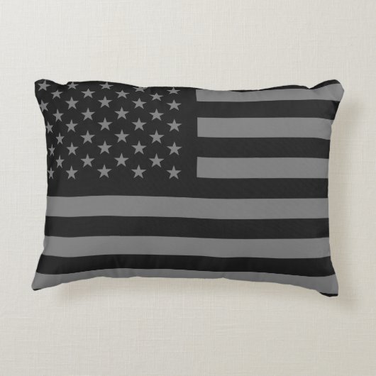 米国旗の黒の灰色 アクセントクッション