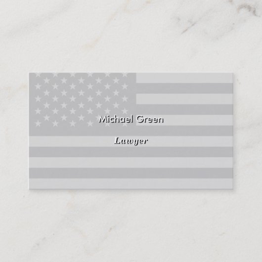 米国旗の黒の灰色 名刺 (正面)