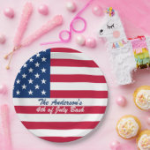 米国旗の7月4日の紙皿 ペーパープレート (パーティー)