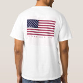 米国旗のFrocketの前部ポケット米国東部標準時刻1776年のFratt Tシャツ (裏面)