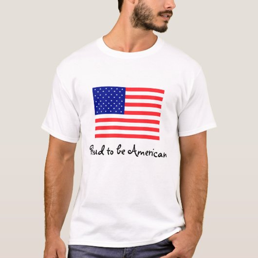 米国旗のTシャツがあること誇りを持った Tシャツ (正面)