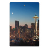 米国旗は上昇の月の間で飛びます ミニクリップボード (裏面)