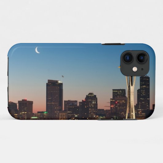 米国旗は上昇の月の間で飛びます Case-Mate iPhoneケース (裏面(横))