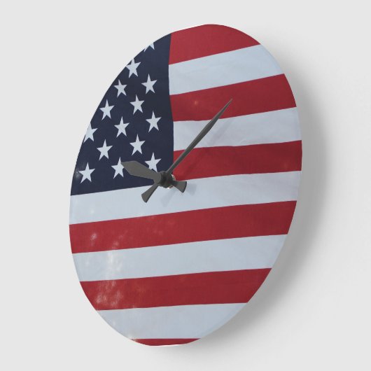 米国旗は時計を設計しました ラージ壁時計 (傾斜)
