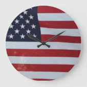 米国旗は時計を設計しました ラージ壁時計 (正面)