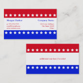 米国旗は赤白青ビジネスを主演します 名刺 (正面/裏面)